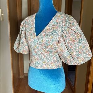 Endless Rose Multicolor Floral Puff Sleeve Blouse